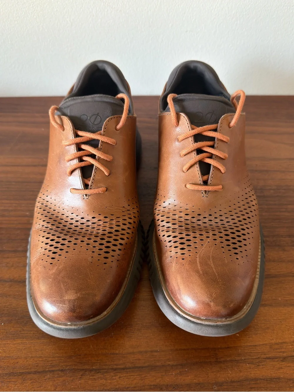 Cole Haan Men's 8.5M 2.ZEROGRAND Brown Leather Wingtip Oxford Shoes C25351